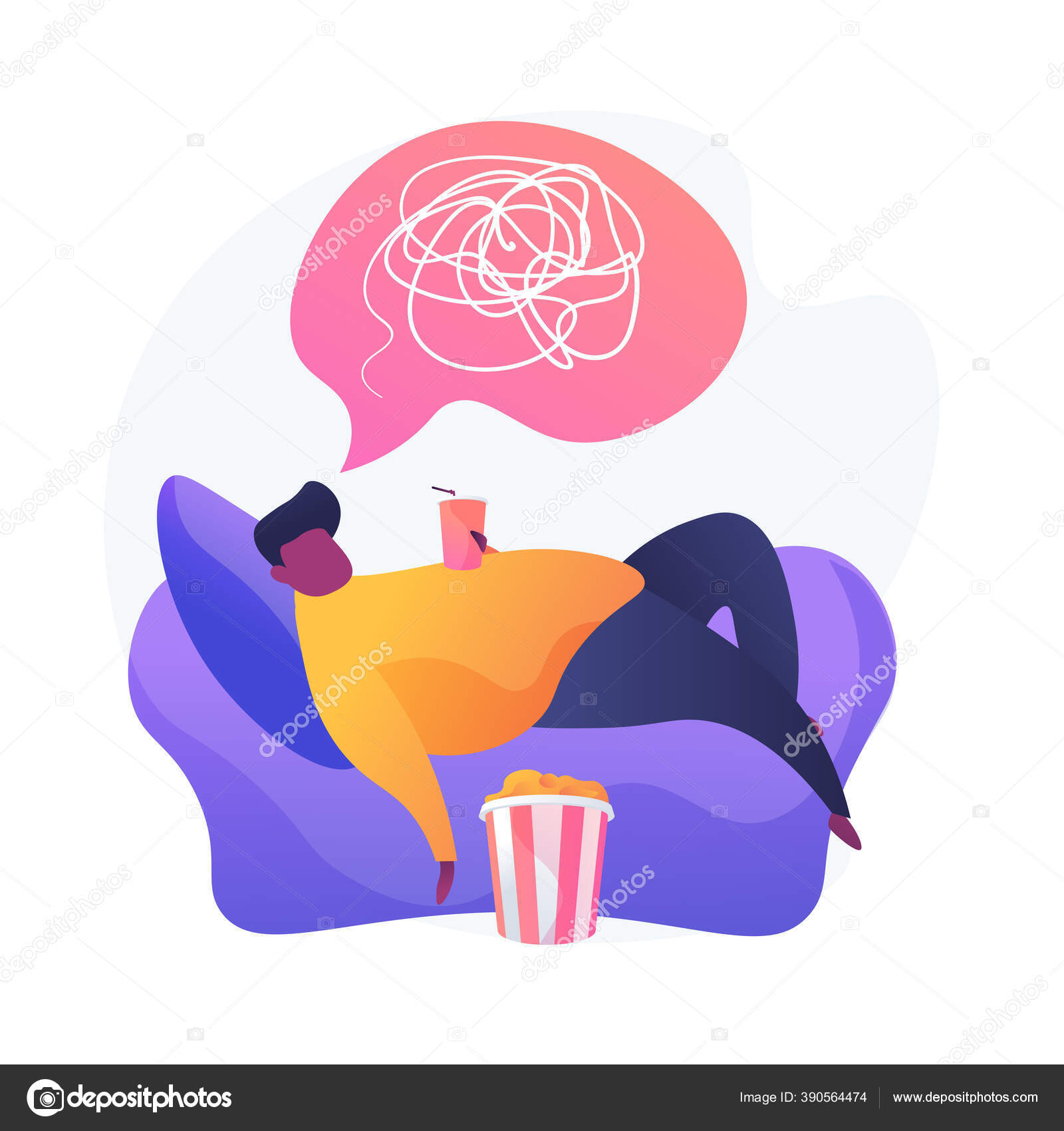 Physical inactivity vector concept metaphor